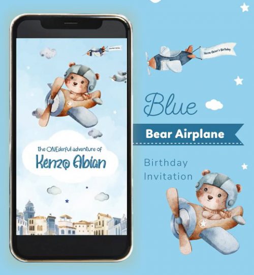 Birthday Teddy Bear Animated Video Invitation