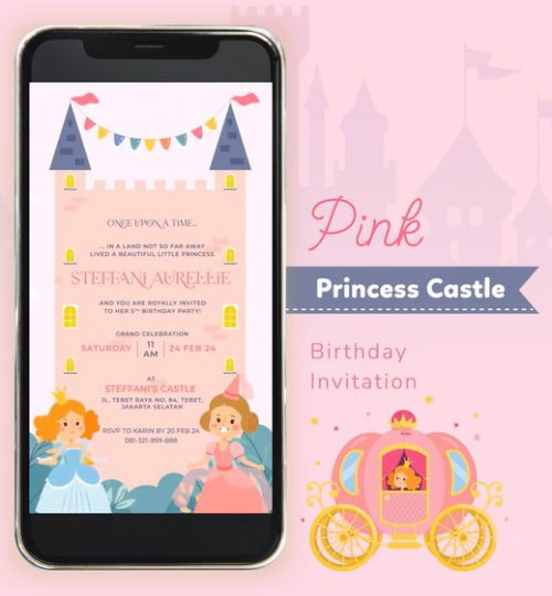 Princess Castle Magic Birthday Party Digital Invitatio