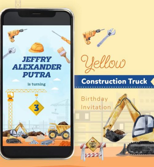 Yellow Construction Trucks Birthday Party