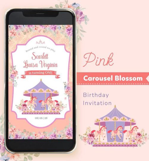 Soft Pink Carousel Birthday