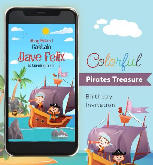 Pirates Kids Birthday Invitation