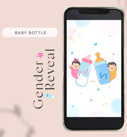 Baby Bottle Gender Reveal Invitation