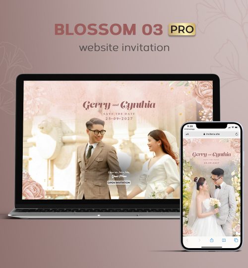 undangan WEB Pink flowers
