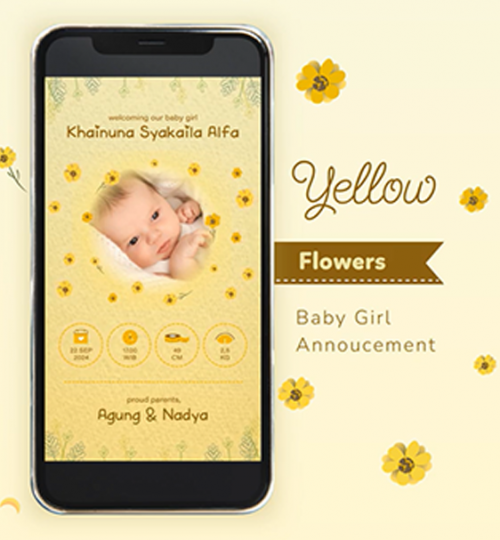 Bright Yellow Baby Announcement Video